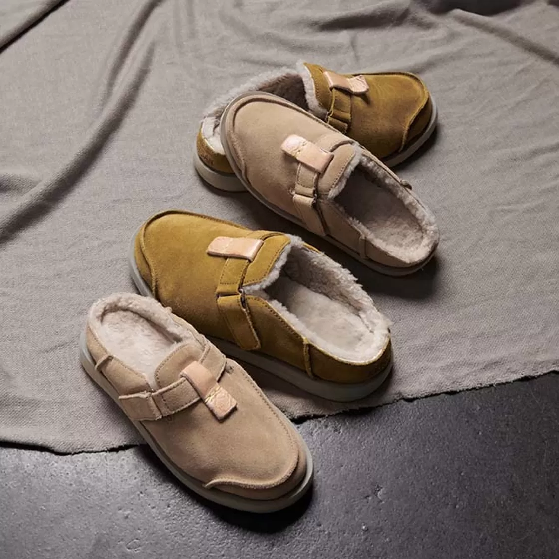 Satorisan Uwabaki Clog Strap Suede Mid Brown Best Sale